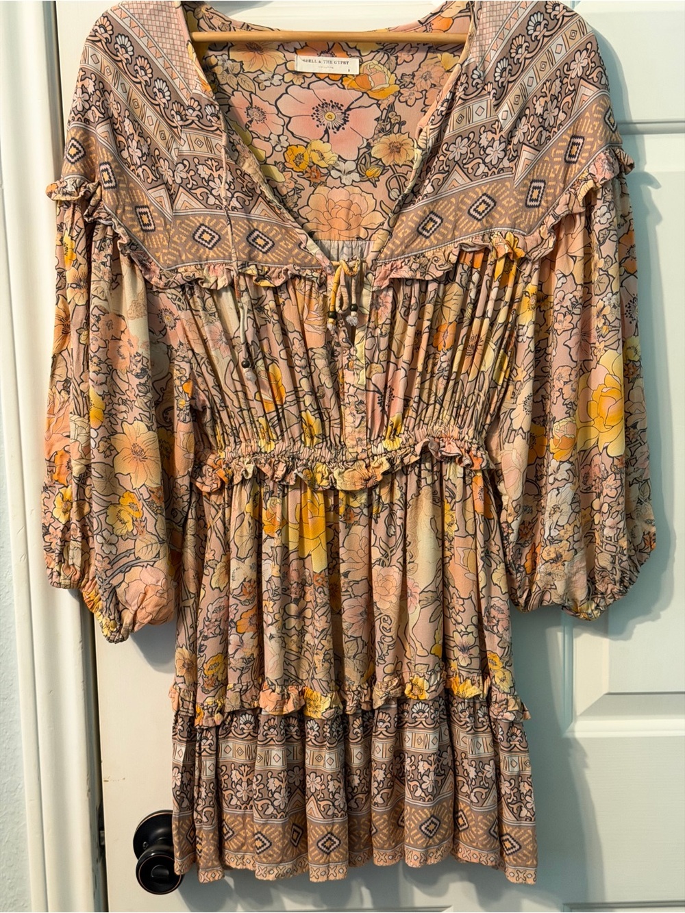 Spell & The Gypsy Amethyst Playdress Mini Dress Floral Boho Size Small - Picture 4 of 16